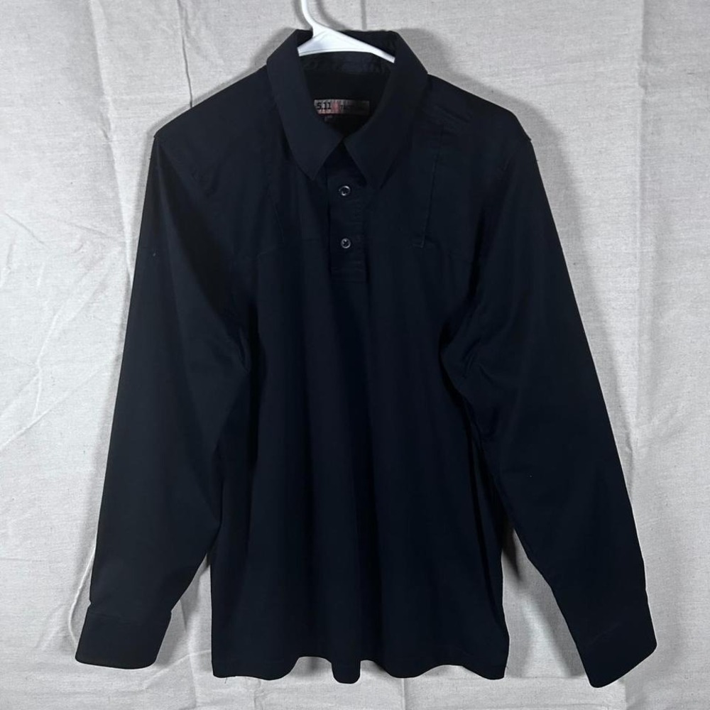 5.11 Tactical Mens Medium Long Sleeve Performance Polo Shirt Black 72049